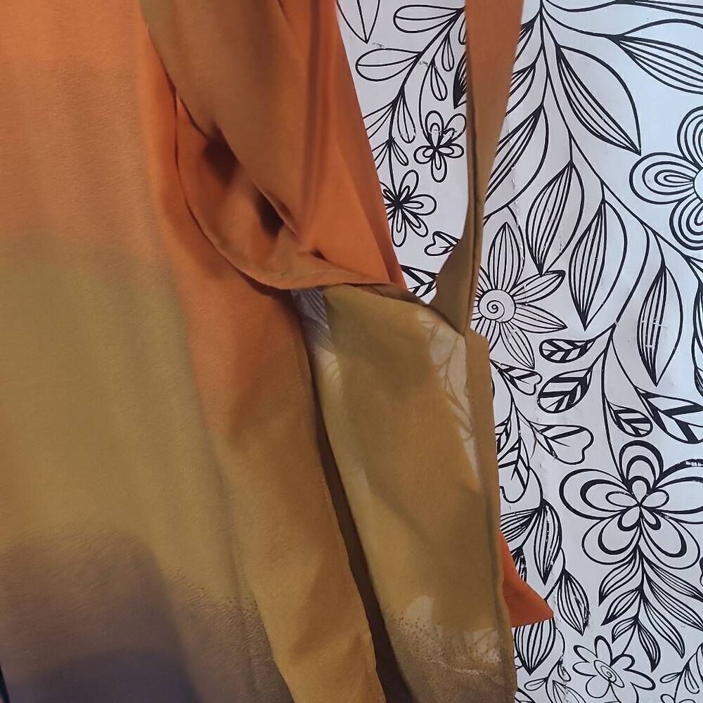 Ombré kaftan Indian plus size 1X long shirt TUNIC dress NWT ORANGE brown - Picture 6 of 9